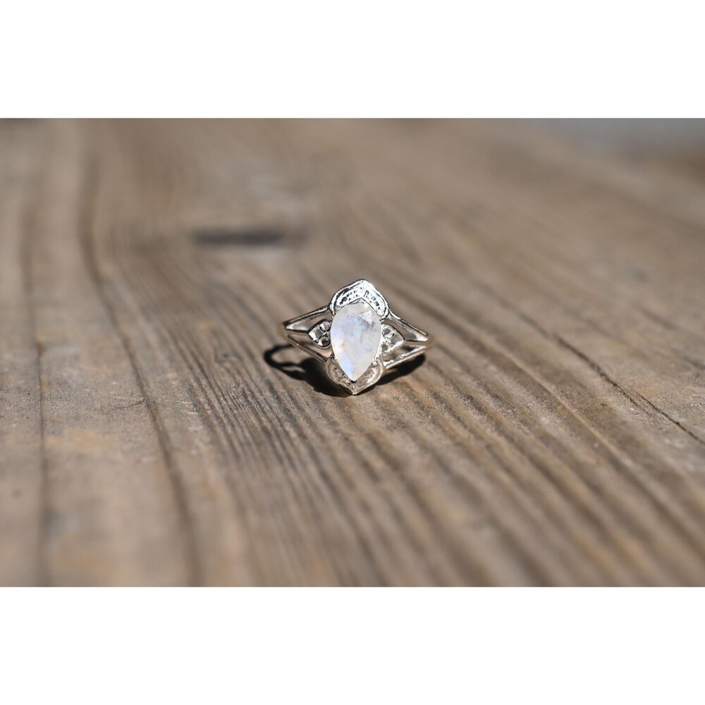 Engagement ring Moonstone sterling silver ring American made